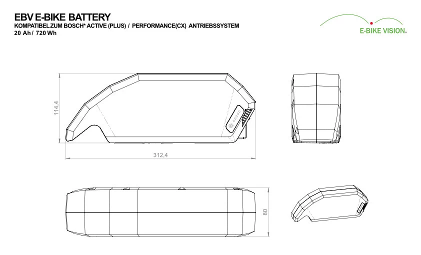 E-Bike Vision - EBV E-Bike Battery, Kompatibel Zu Bosch Active (Plus) / Performance (CX) 36 V Unterr 8 E-Bike Vision - EBV E-Bike Battery, Kompatibel Zu Bosch Active (Plus) / Performance (CX) 36 V Unterr – Bild 6