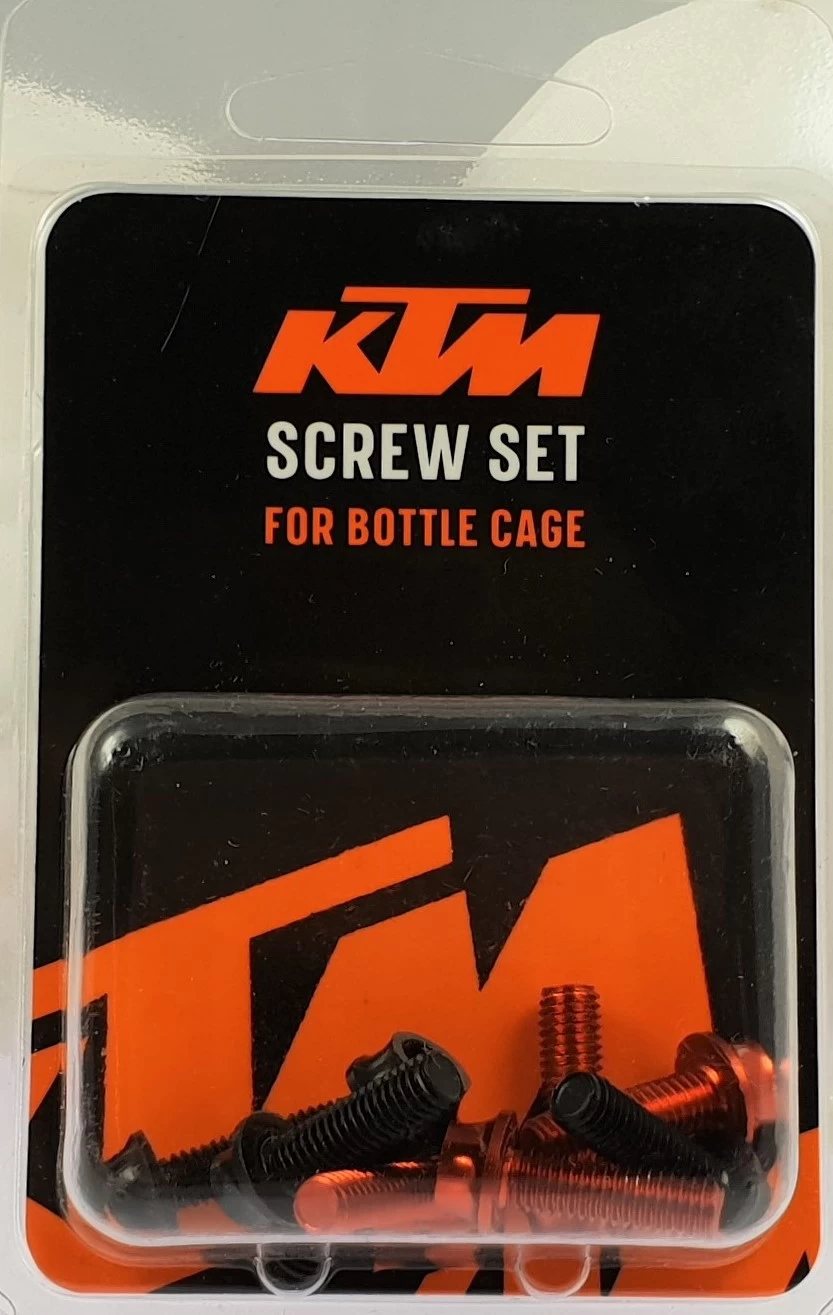 KTM Bottle Cage Screw Set 2x4 Pieces Black/orange 4 KTM Bottle Cage Screw Set 2x4 Pieces Black/orange – Bild 2