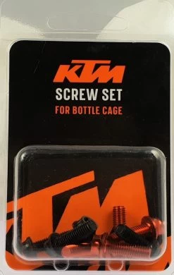 KTM Flaschenhalter Schraubenset 2x4 Stück Schwarz/orange 5 KTM Flaschenhalter Schraubenset 2x4 Stück Schwarz/orange -Bike Zubehör ktm flaschenhalter schraubenset packaging