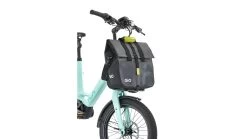 Qio Vorderrad-Gepäckträgertasche PINA 8 Qio Vorderrad-Gepäckträgertasche PINA -Bike Zubehör qio vorderrad gepaecktraegertasche pina montiert qio vorderrad gepaecktraeger