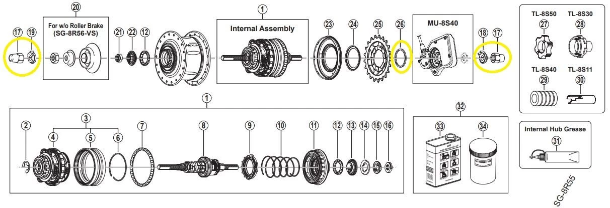 SHIMANO SMALL PARTS STEPS/SG-8R56/C56 ROAD AF 7R/7L W.CAP NUT 3 SHIMANO SMALL PARTS STEPS/SG-8R56/C56 ROAD AF 7R/7L W.CAP NUT