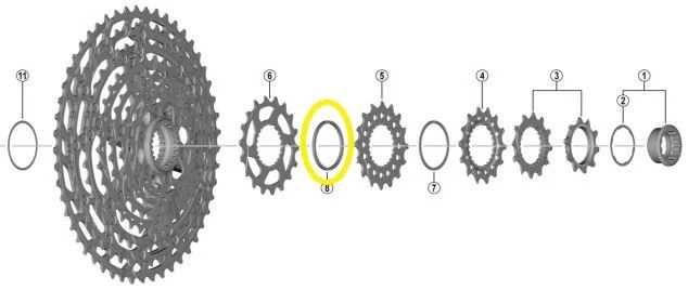 SHIMANO Spacer Y-0GX00310 For XT CS-M8100 Cassette 3 SHIMANO Spacer Y-0GX00310 For XT CS-M8100 Cassette